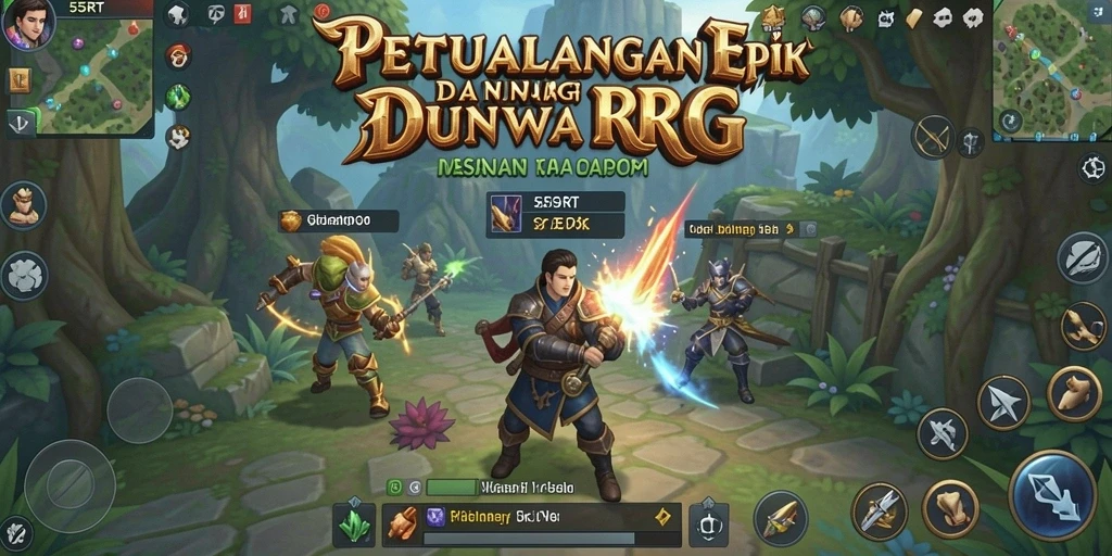 Screenshot gameplay 55RT menampilkan aksi epik dan karakter yang memukau.