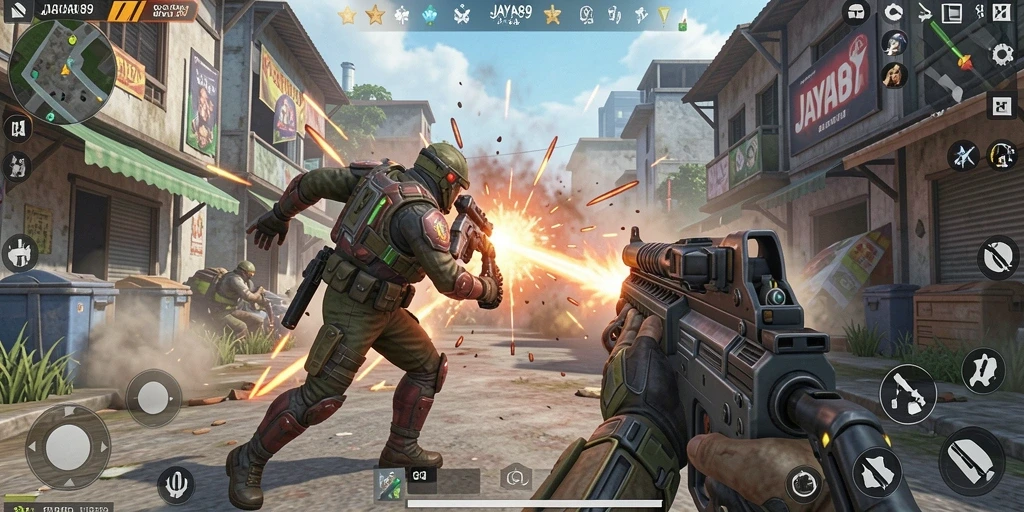 Screenshot gameplay <strong>JAYA89</strong> menampilkan aksi seru di arena pertarungan.
