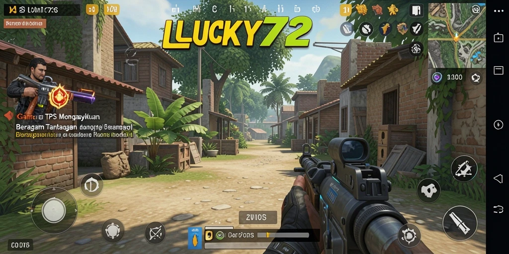 Tangkapan layar gameplay <strong>LUCKY72</strong> yang menampilkan aksi tembak-menembak yang mendebarkan.