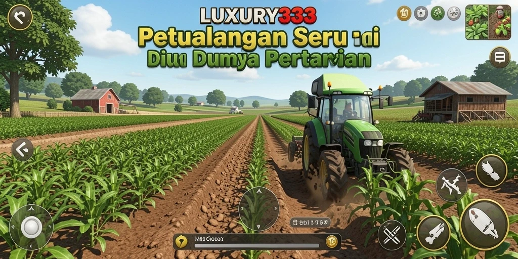Tangkapan layar dari gameplay LUXURY333 menunjukkan aktivitas pertanian yang seru.
