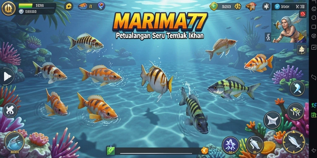 Tampilan luar biasa dari gameplay Tembak Ikan di MARIMA77.