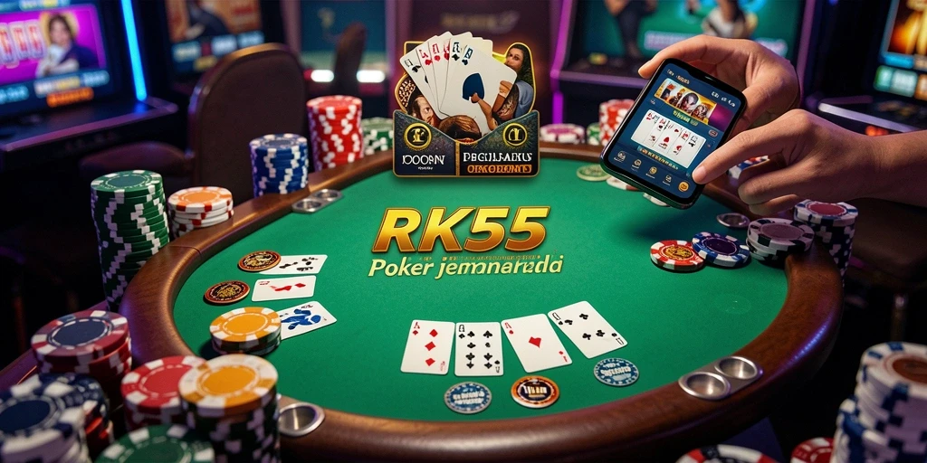 Tampilan antarmuka gameplay Poker yang menawan dan interaktif.