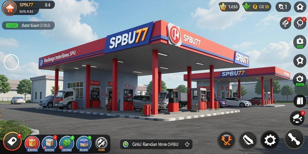 Tampilan gameplay SPBU77 yang menarik dan menawan.