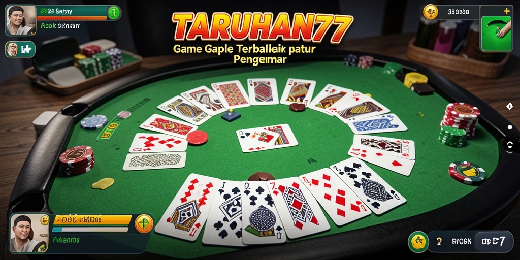 Gameplay seru dalam TARUHAN77 saat bermain gaple online.